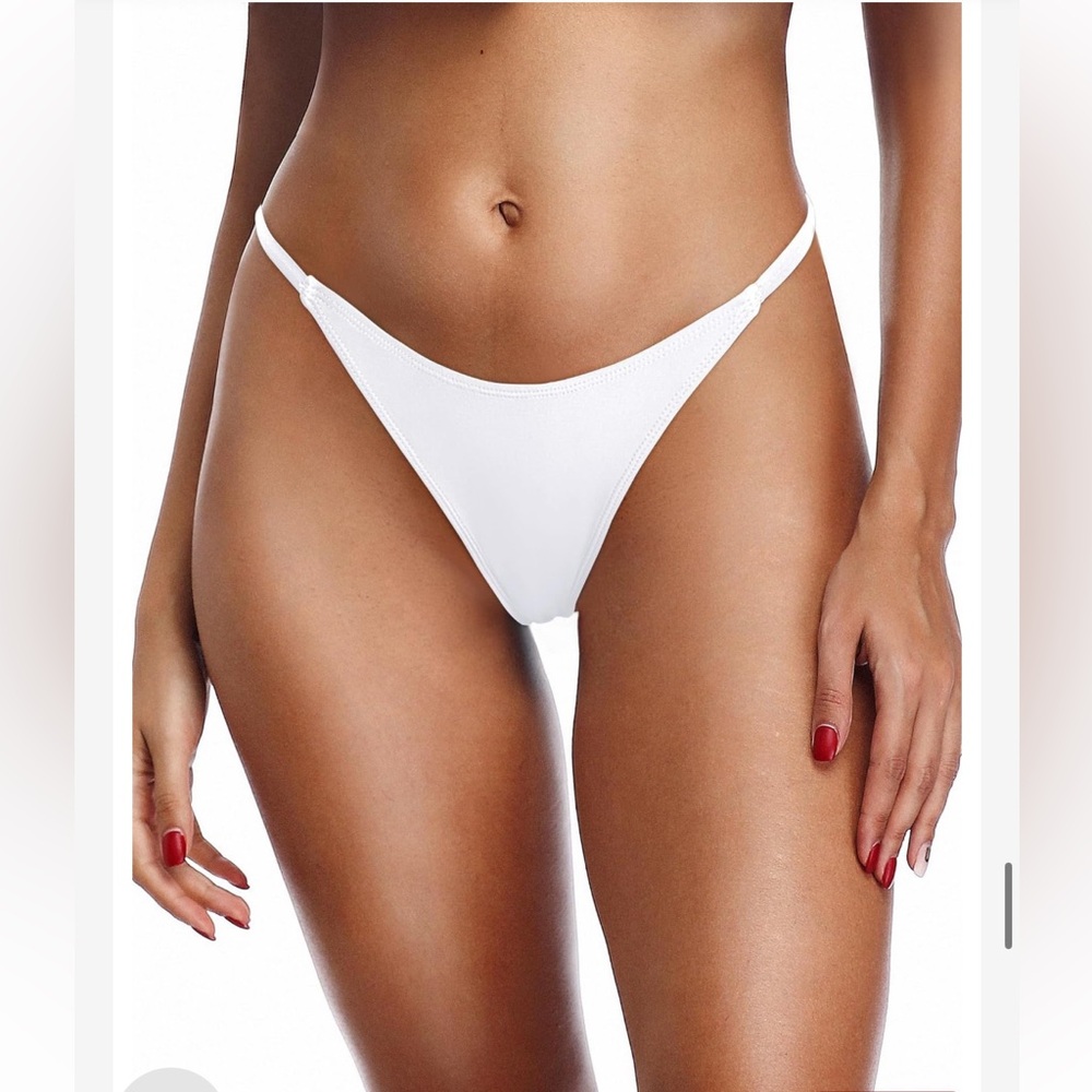 Brazilian Cheeky Low Waist G-String Swim Separate Bottom WHITE Women’s Size S